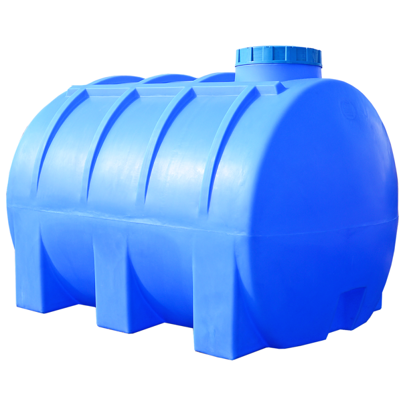 Ємність для зберігання води та рідких добрив 3000 л горизонтальна ПБ блакитна Пласт бак